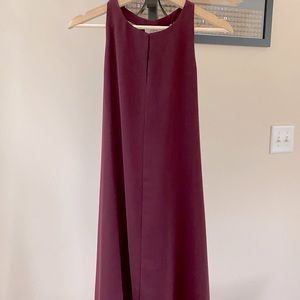 Loft high neck halter burgundy petite dress